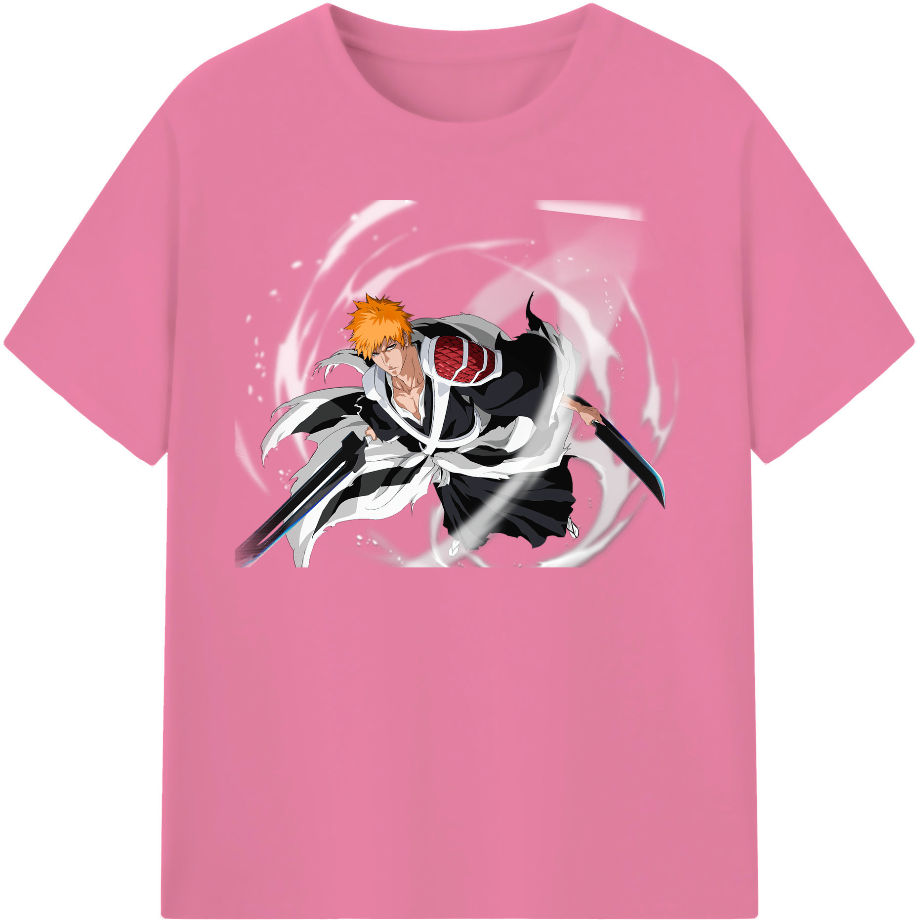 （画像用） ブリーチ 黒崎一護（くろさき いちご）BLEACH Kurosaki Ichigo 綿100％半袖Tシャツ（フロントプリント）